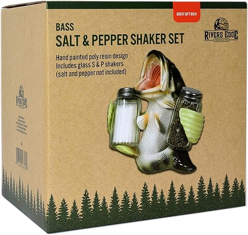 Miniatura 2 de River's Edge Juego de salero y pimentero, de resina de polímero, pintado a mano.