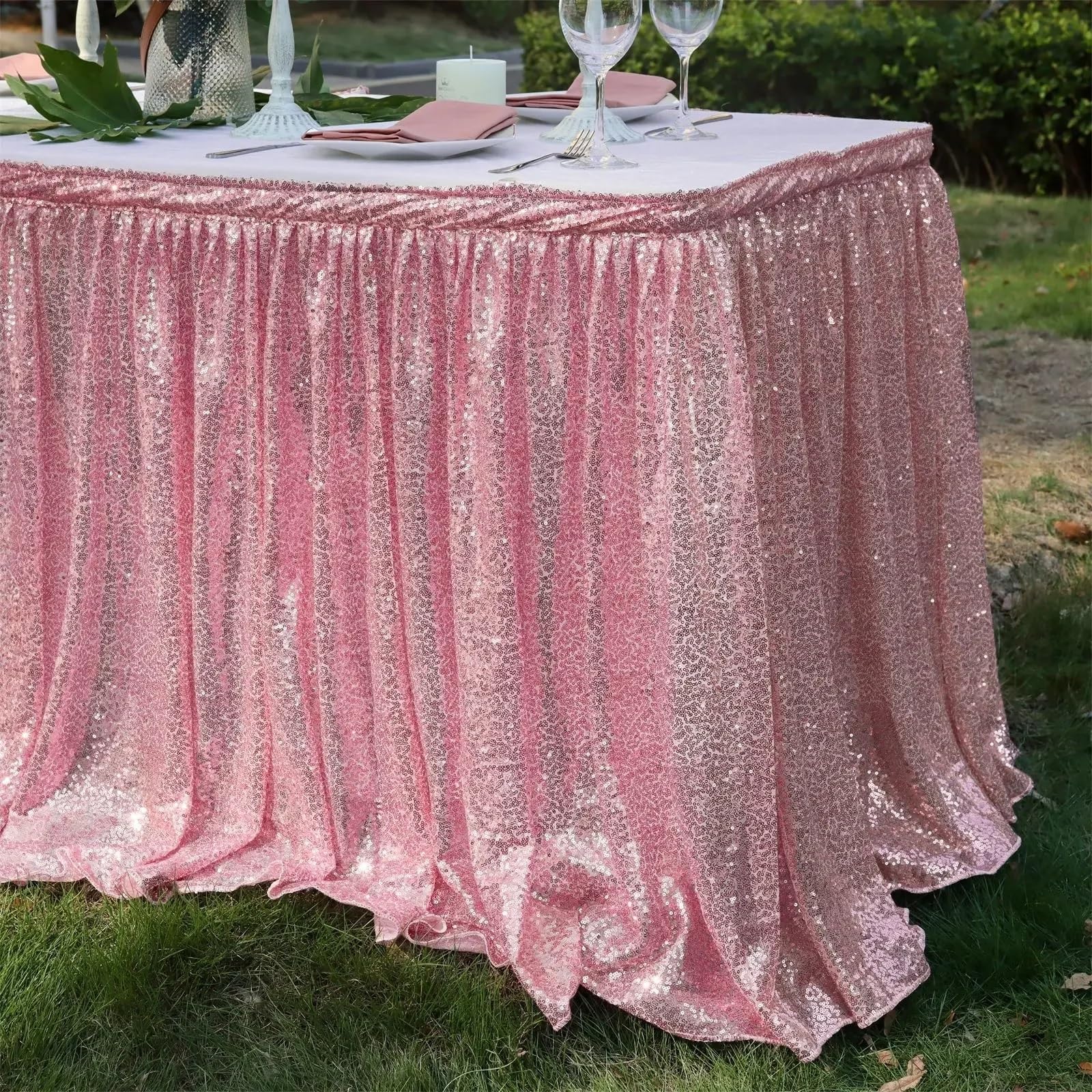Faldón de Mesa Falda de mesa brillante y