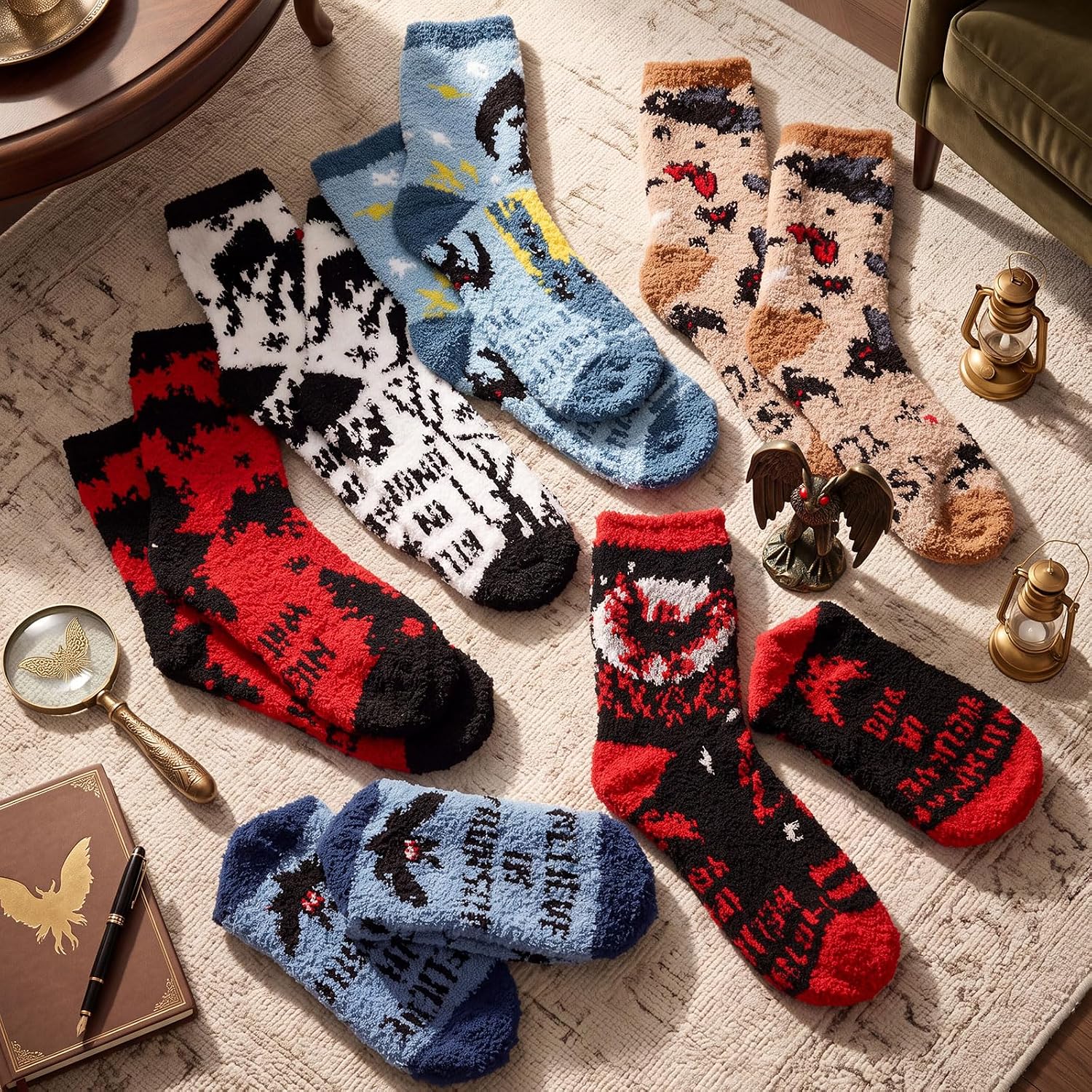 Janmercy 6 Pairs Mothman Socks Mothman Gifts for Adult Women Men image 4