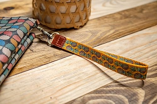 Vista 2 de Lindo llavero de muñeca con cordón de pulsera de cuero para mujer