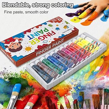 Finger Paint Set, 12 Colors*36ml