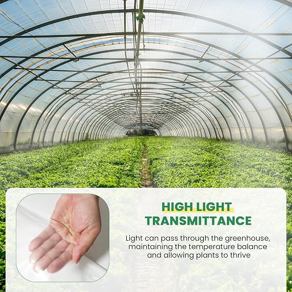 Greenhouse Plastic Sheeting 6.5 x 19.6 FT, 6 Mil Clear Film