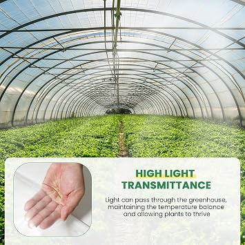 Greenhouse Plastic Sheeting 6.5 x 19.6 FT, 6 Mil Clear Film