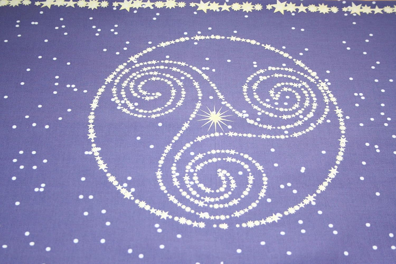 Altar Cloth or Tarot Mat - Constellation Triskelion runner with border
