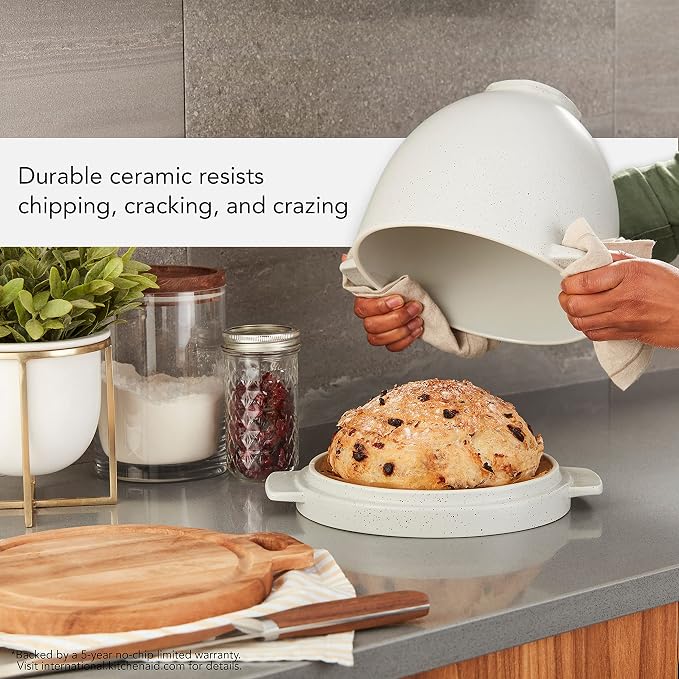 Tazón cerámico para pan KitchenAid 5 quart con tapa miniatura 9