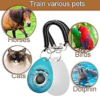 Vista 4 de Chadou Clicker de entrenamiento para mascotas como perro, gato, caballo, pájaro, delfín, cachorro con correa para la muñeca, paquete de 2