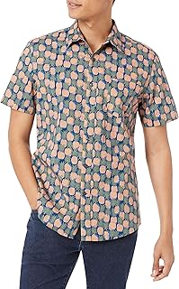 Amazon Essentials Men's Slim-fit Short-Sleeve Print Shirt