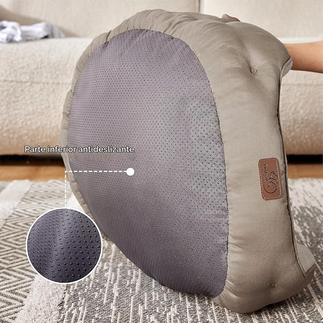 Foto 3 de 8 de Bedsure Cama Grande Lavable - Redonda Antideslizante para Gatos y Cachorros de Interior, Camello 63x53x20cm