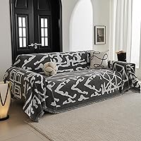 Vista 34 de MYSKY HOME Funda de Sofá Boho Súper Suave Fundas de Sofá para Sofá de 2-3 Cojines, Funda Moderna de Sofá de Jacquard Negro Funda de Loveseat Futón