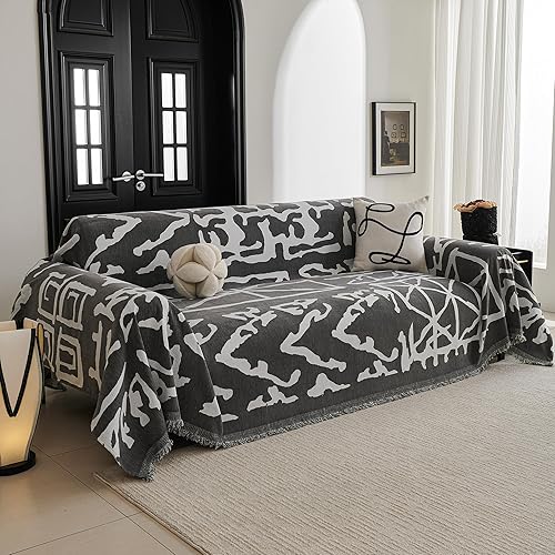 MYSKY HOME - Funda de sofá bohemia, funda de sofá de 2 plazas modular, de felpilla, forma de L, para mascotas, lavable a máquina, protector de sofá