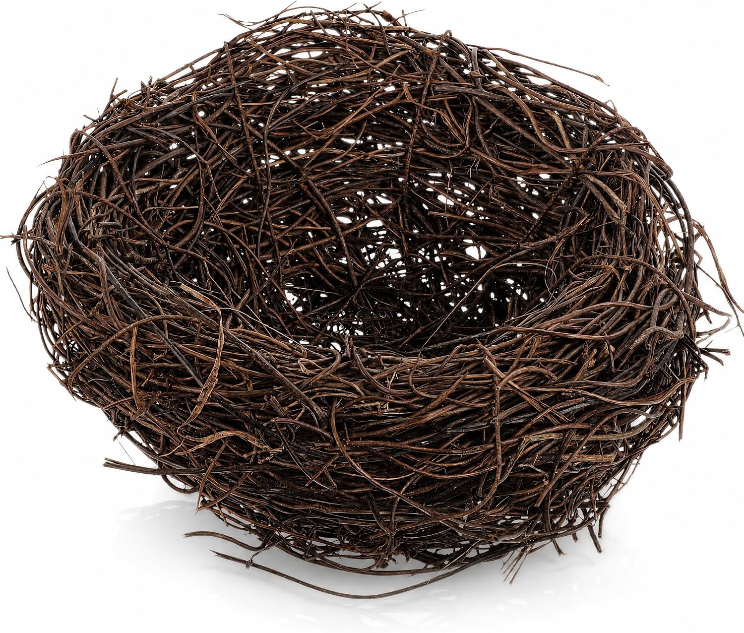POPETPOP Rattan Bird Nest Decor Handmade Artificial Bird Nest Cage Accessory Garden Ornament Photography Prop Desk Tree Holiday Wedding Easter Display 5.90 X 5.90 X 3.14 in