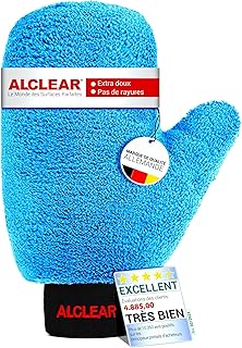 ALCLEAR 950013b Gant de nettoyage de jantes en microfibre, 26x12 cm, absorbant, sans rayures, pour jantes en alliage, enjoliveurs, rayons, lavage et entretien auto - Marque de qualité allemande.