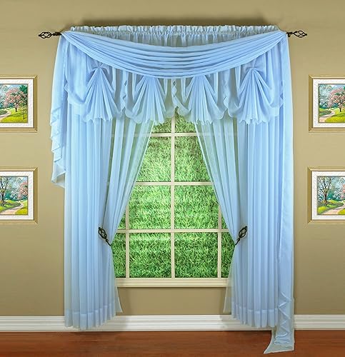 Vista 63 de Today's Curtain - Cortina Emelia de gasa original, panel de 84 pulgadas, negro, 60 pulgadas de ancho x 84 pulgadas de largo