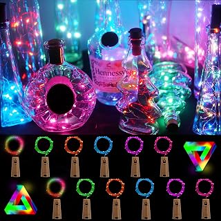 Bottle Lights 12 Pack 20 LEDs Cork Lights for Wine Bottles Battery (Included) Powered Fairy Mini String Lights for DIY Jar Lighting Indoor Bedroom Party Wedding Christmas Halloween Decor (6 Colors)