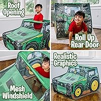 Vista 2 de John Deere Tienda de campaña desplegable - Casa de juegos de tractor para niños Llavero extraíble con sonidos de tractor y granja Juguetes