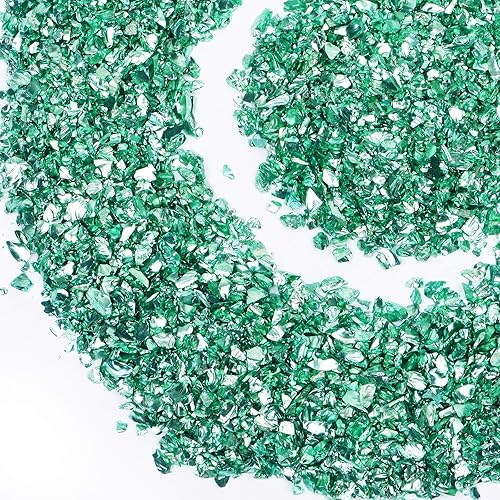 Purpurina de vidrio triturado para resina, chips de cristal metálico irregulares, chispas de purpurina gruesa y lentejuelas brillantes para uñas,