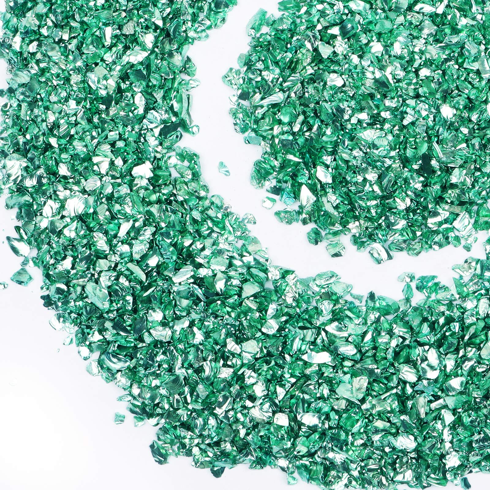 Crushed Glass Craft Glitter for Resin, Irregular Metallic Crystal Chips Sprinkles Chunky Glitter Shiny Nail Sequins Flakes for Nail Art DIY Jewelry Making Decoration Vase Filler (0.5-2.5 mm)