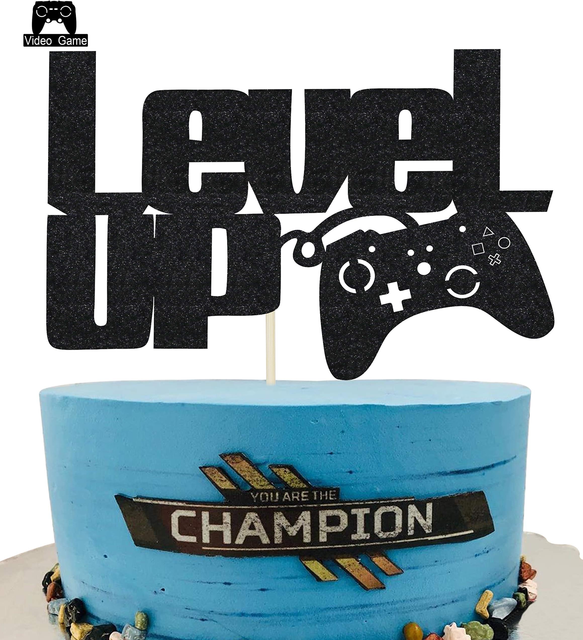 Moptrek l Up Video Game Cake Toppers Happy Birthday Party Favors Supplies Baby Boy Birthday Cake Decoration Party Decorations
