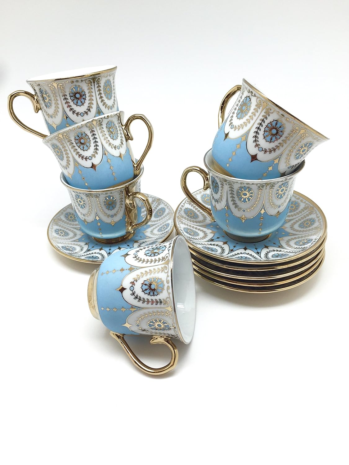 Buy Devnow Porcelain Anastasia Tea Cup Saucer Set 160ml Online at Low