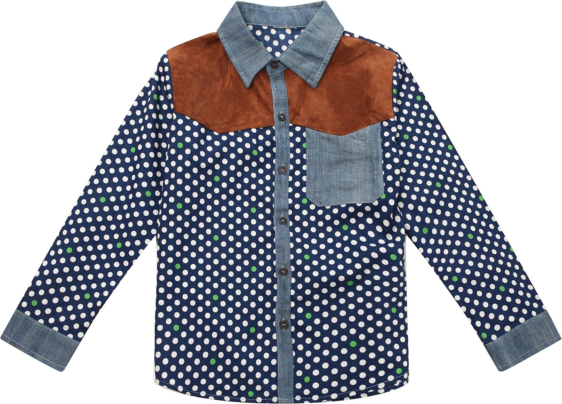 Richie House Little Boys' Handsome Polka Dot Blouse Size 2-8 RH1626