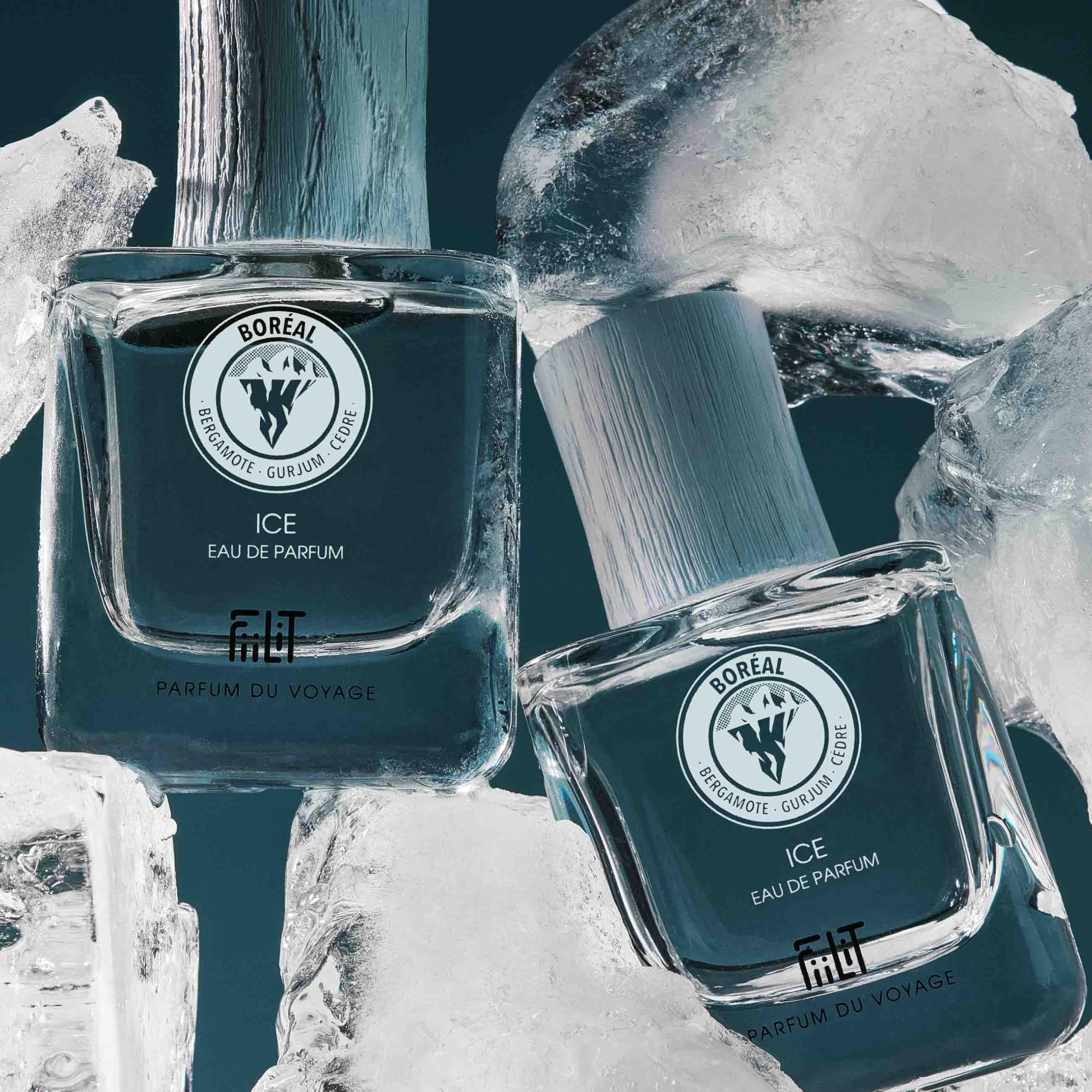 Eau de Parfum Naturelle ICE BORÉAL - FiiLiT Parfum du Voyage - Mixte - Rechargeable - Frais (50 mL)