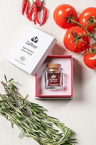 Miniatura 7 de Zaffrus - Hilos de azafrán orgánicos certificados para cocinar arroz de azafrán, paella, risotto, sopa, postres y té. (0.11oz.105 onzas)
