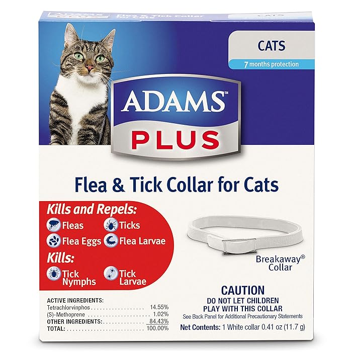 Buy Adams Plus Flea & Tick Collar for Cats Breakaway Collar 1 White