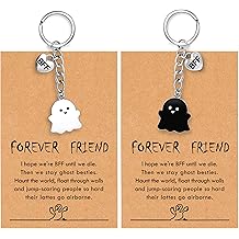 Best Friend Birthday Gifts for Women Funny Cute Ghost Keychain Bestie Gifts Long Distance Stuff for 2 with Card