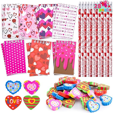 JOYIN Valentine Pencils with Erasers for Kids