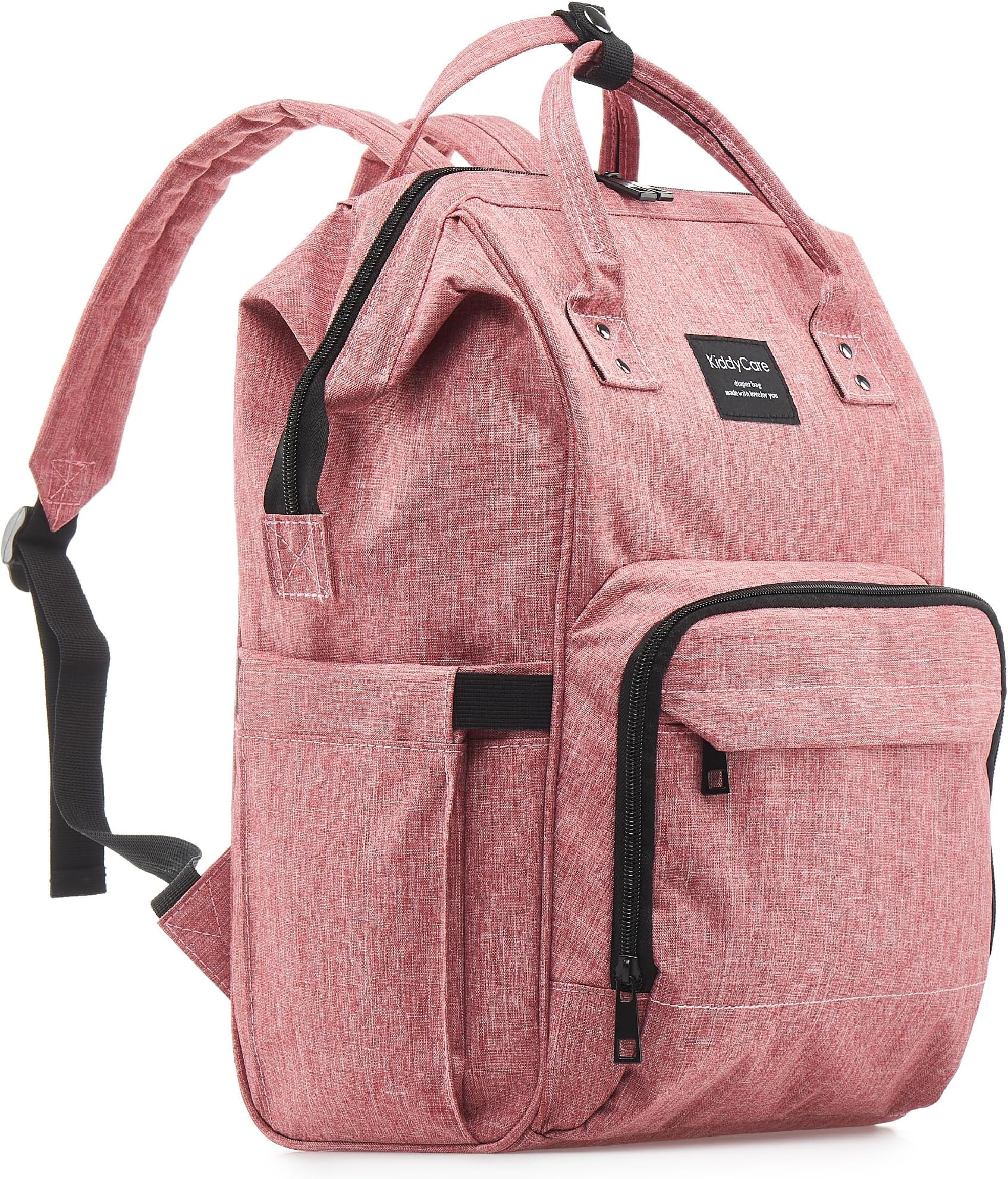 Baby Changing Backpack | Travel Diaper Backpack with Changing Station | Waterproof Tote Perfect for Maternity, Stylish | Pink