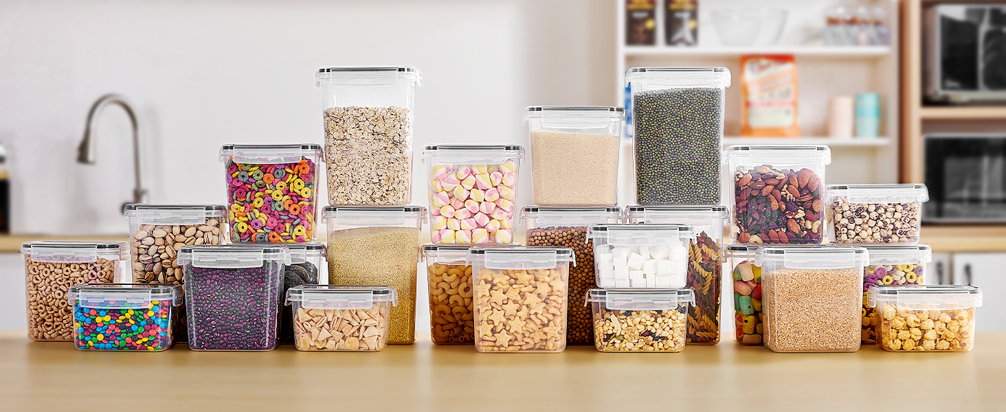 Contenitori Ermetici Per Alimenti - Set Da 10 Da 1.6L Per Cereali, Pasta, Farina