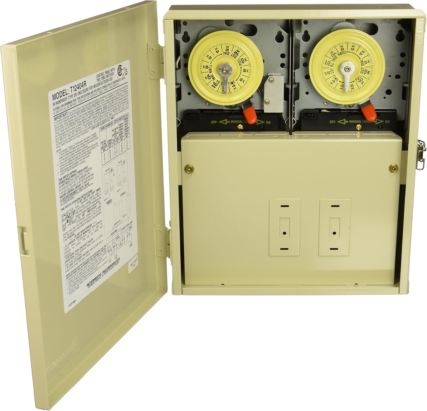 Intermatic T12404R DPST Indoor/Outdoor Control Panel with 3R Enclosure
