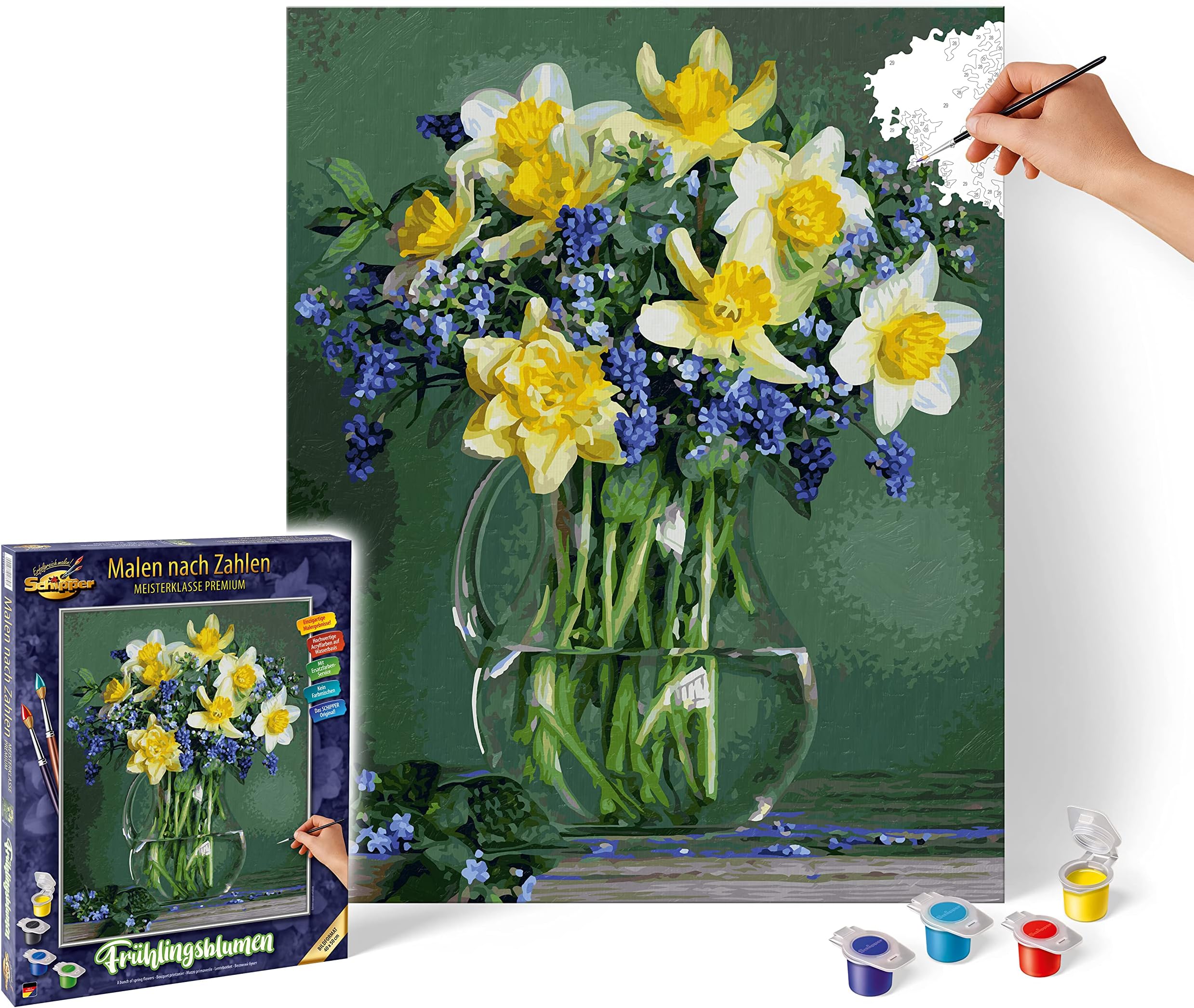Spiele Paint by Numbers – Schipper 609130789 Spring Flower Bulb Varieties – 40 x 50 cm, Colourful