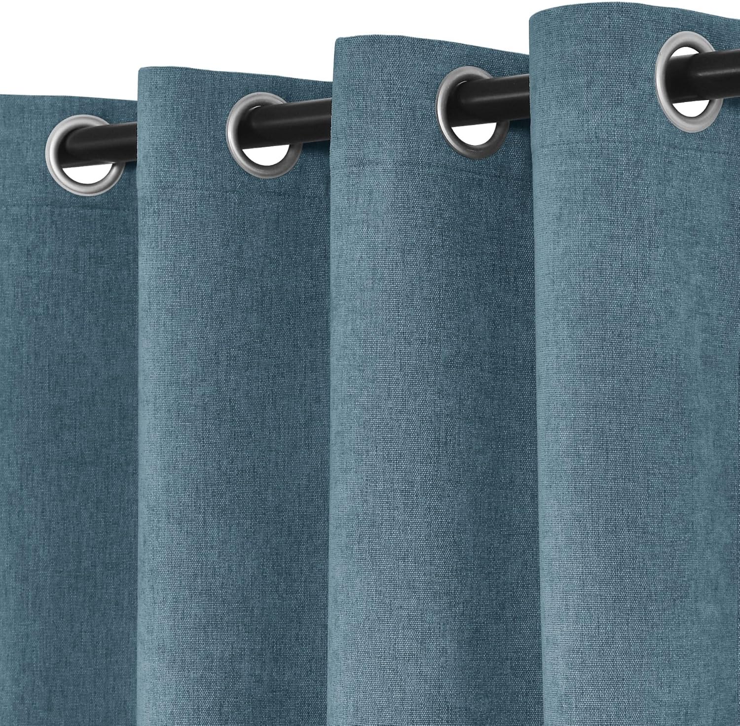 Macochico 120" Wx84 L 100% Blackout Chenille Curtains for Sliding Door Living Room Bedroom, Luxury Drapery for Hotel Home Theater, Teal Blue Thermal Window Treatments with Tieback, Grommet, 1 Panel