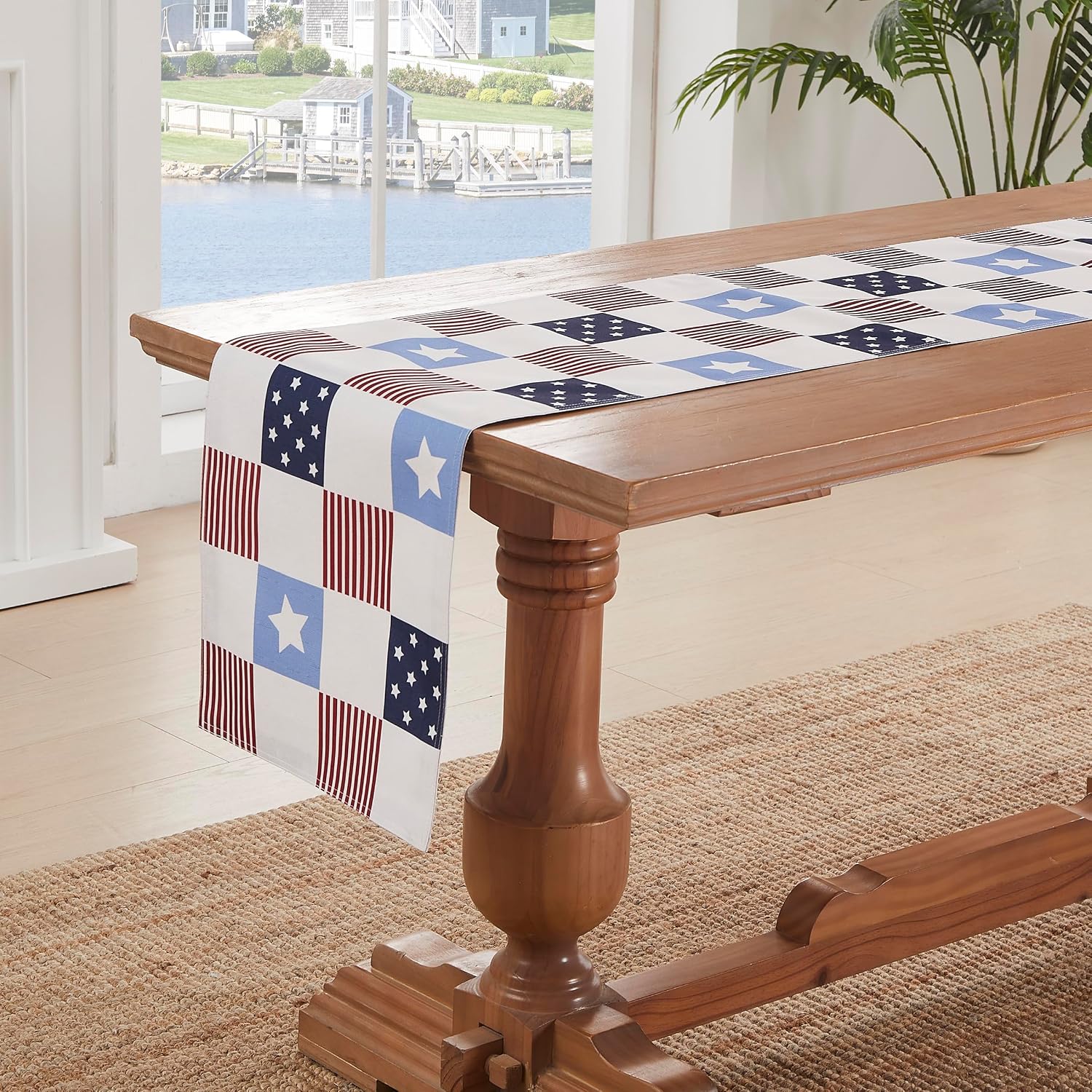 Avanti Linens – Placemat Set, Reversible & Textured Slub 100% Polyester Placemats, Patriotic Patchwork Stars & Stripes, Kitchen & Table Linens, 13" x 19", Set of 4 (Heritage)