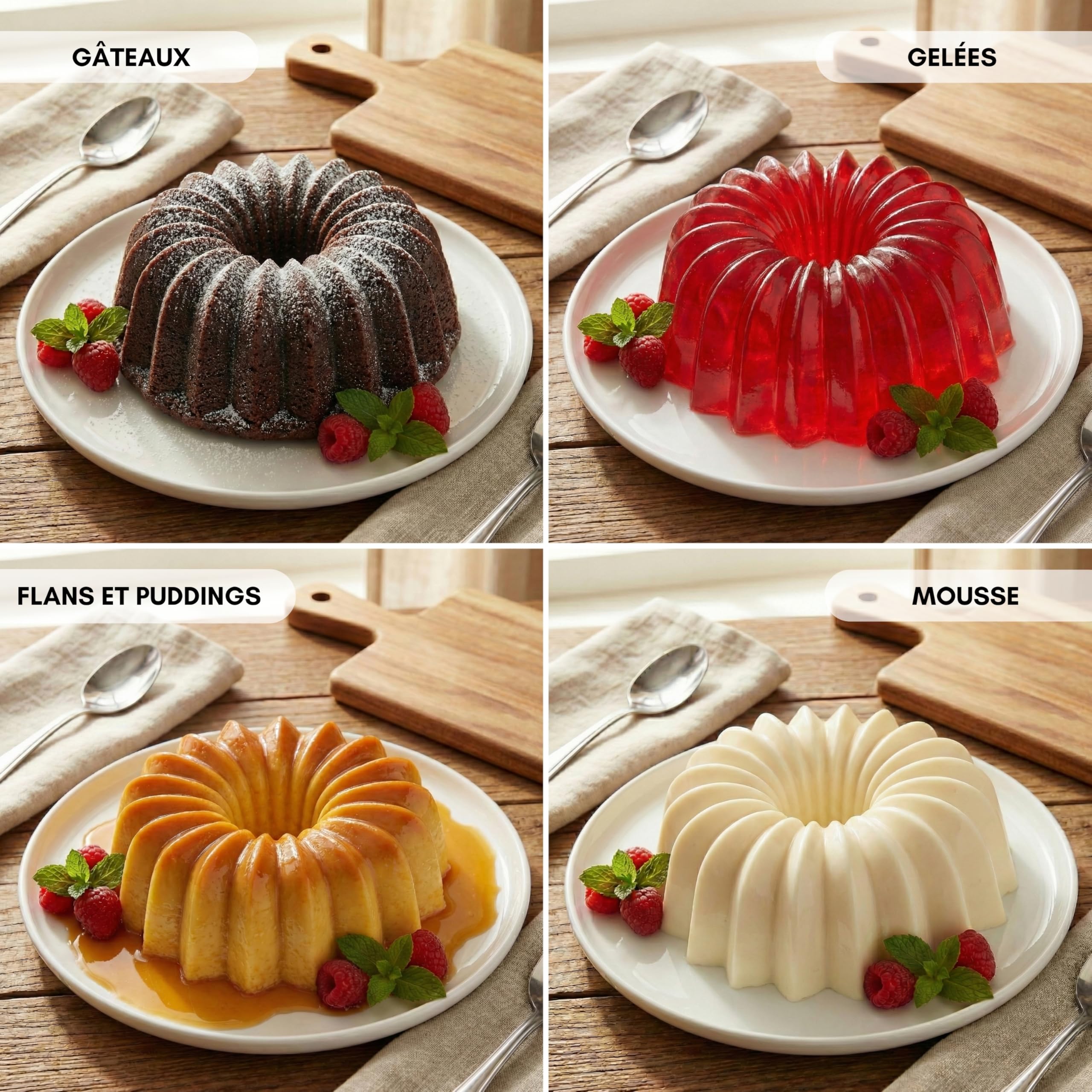 Erreke Moule à Gâteau avec Double Revêtement Antiadhésif, Gleam | Moule Kouglof. Moule Gateau. Aluminium Moulé Résistant. Savarin Cuisson Uniforme. Pour Pâtisserie. Flan. Pudding. Gelée