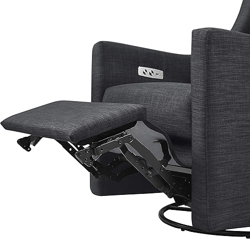 Miniatura 69 de Babyletto Kiwi, reclinable eléctrico y deslizador giratorio con puerto USB en tela de rendimiento de playa, repelente al agua y resistente a