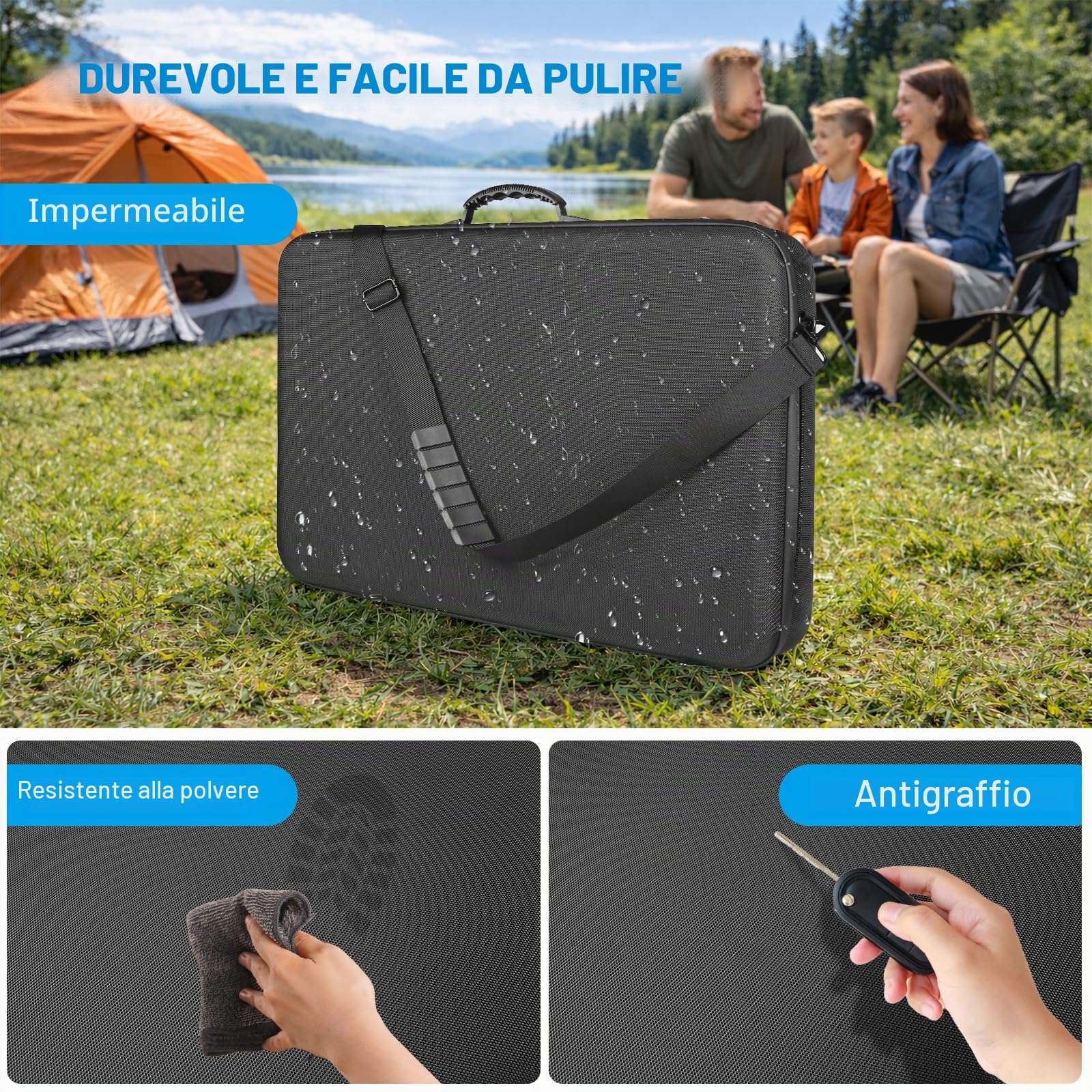 Custodia Starlink Gen 3, Borsa Trasporto Rigida Protettiva Impermeabile, Custodia Standard Starlink in EVA con Manico e Tracolla per Viaggi, Camper, Esterni, Protezione Tripla Antiurto (Negro)
