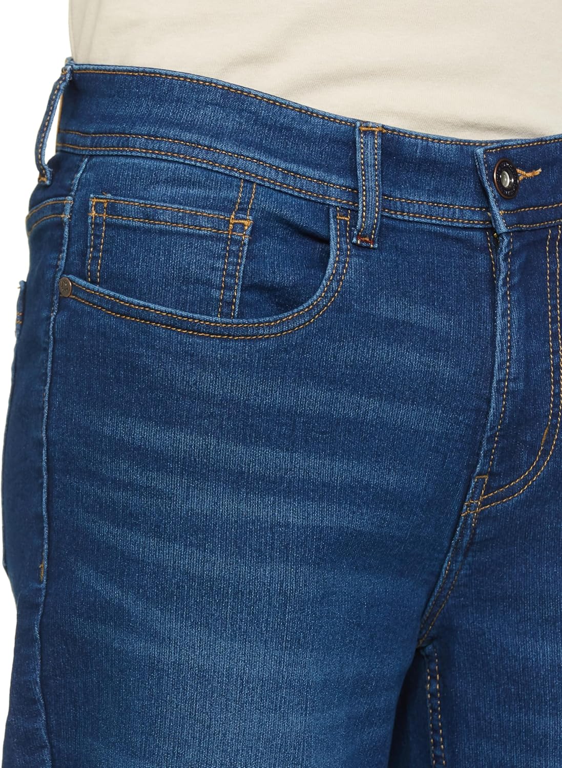 Men's Contrast Stitch Stretchable Regular Fit Jeans