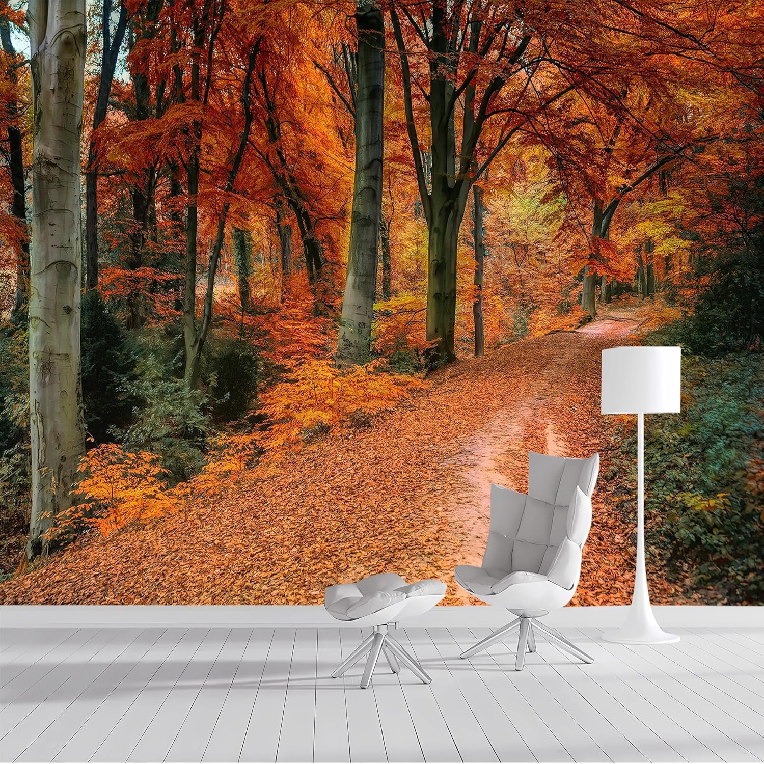 Carta da Parati Foresta 250x175 cm Fotomurale da Parete Paesaggio Autunnale Carta Parati Adesiva Muro 3D Poster Giganti da Parete Camera da Letto Soggiorno A-1516