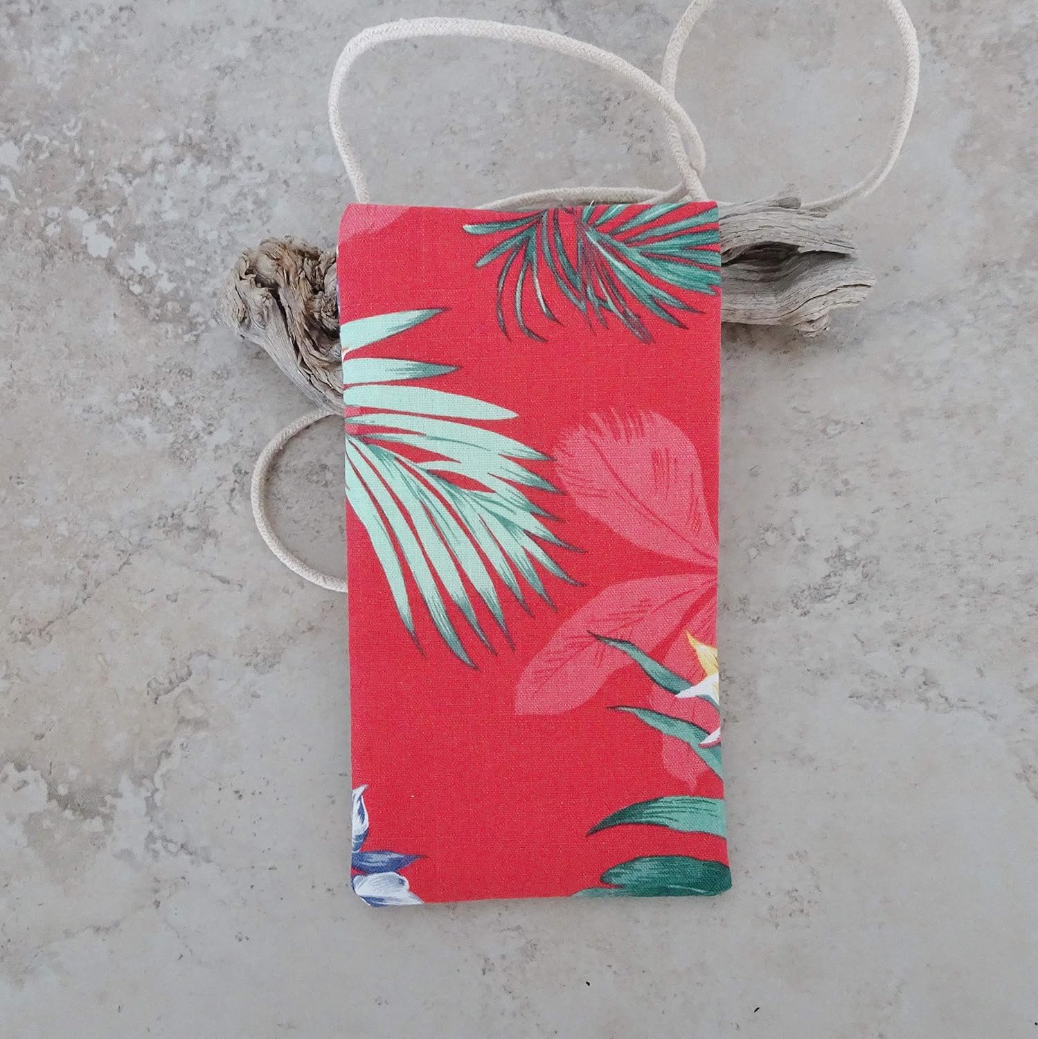 Cell Pouch, Phone Purse, Small Bag for Essentials, Tropical Fabric Purse
