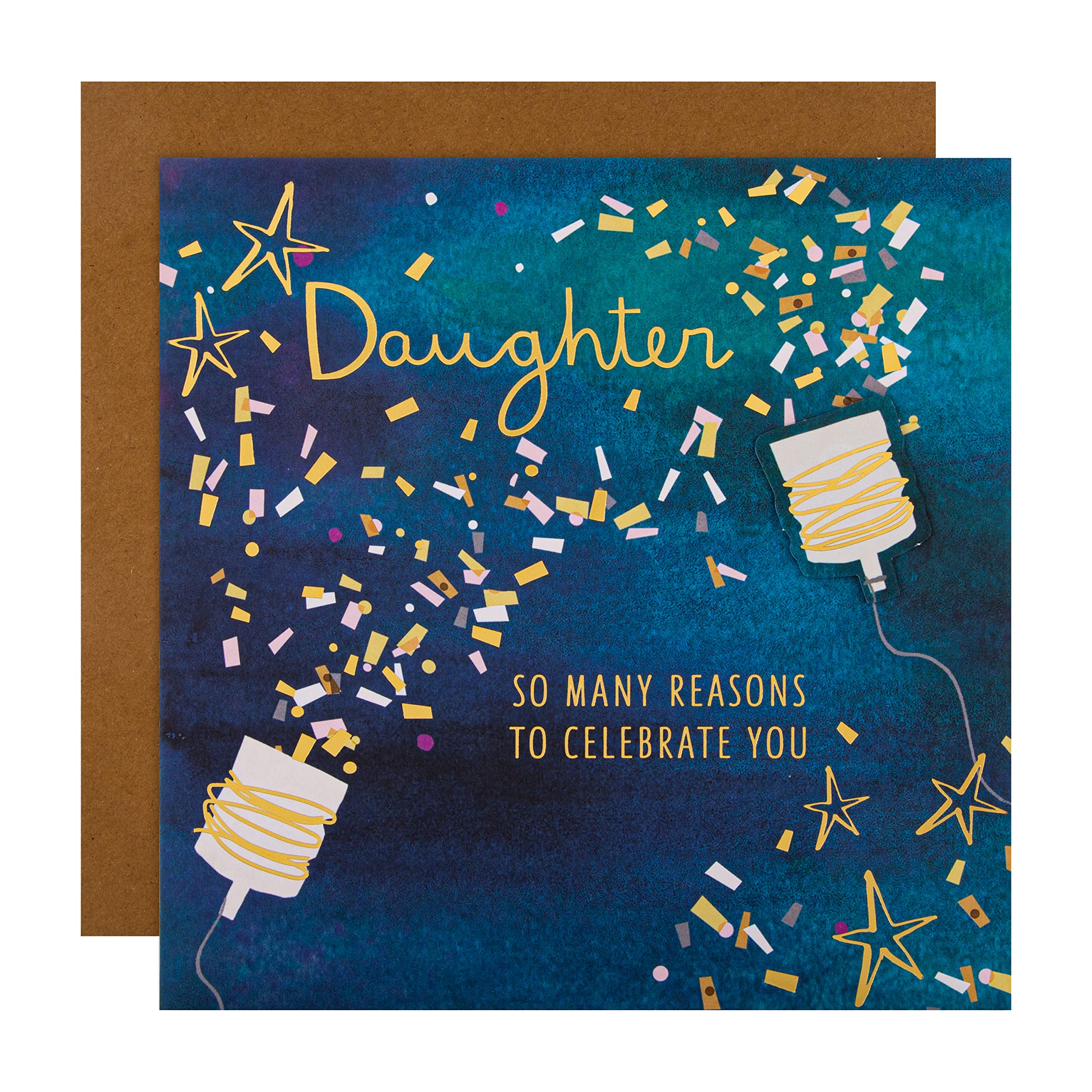 Large Birthday Card for Daughter - Contemporary Party Celebration Design