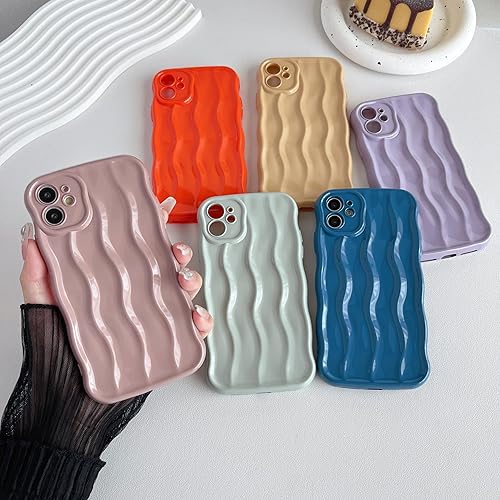 Miniatura 2 de Caseative Marco de ondas rizadas con patrón de ondas de agua, suave, compatible con iPhone (rojo, iPhone 11)