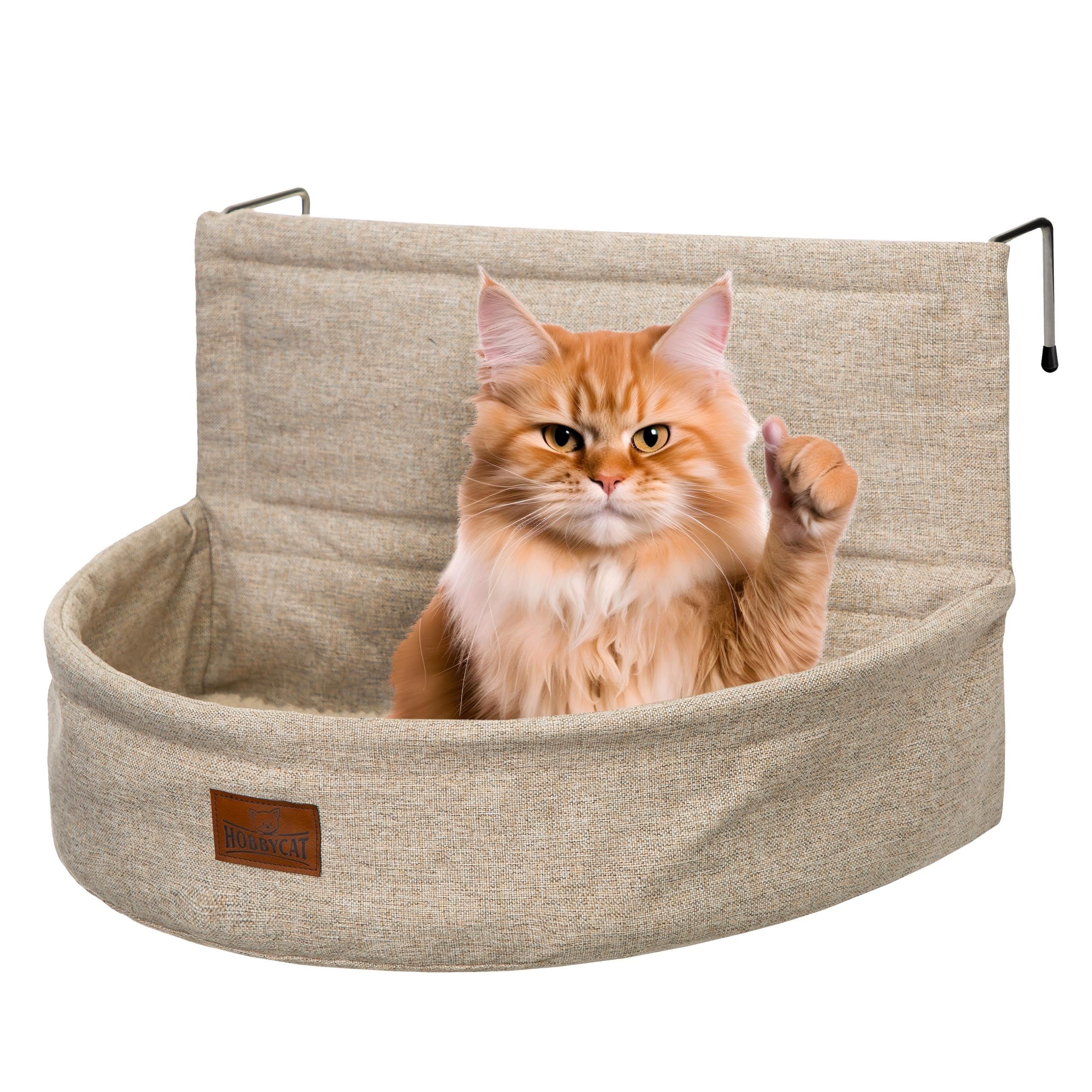 PillowPrim Lit pour chat pour chauffage - Lit de radiateur pour chat - Lit chauffant pour chat en peluche douce - Hamac pour chat à suspendre - Convient à tous les radiateurs - Stable et confortable