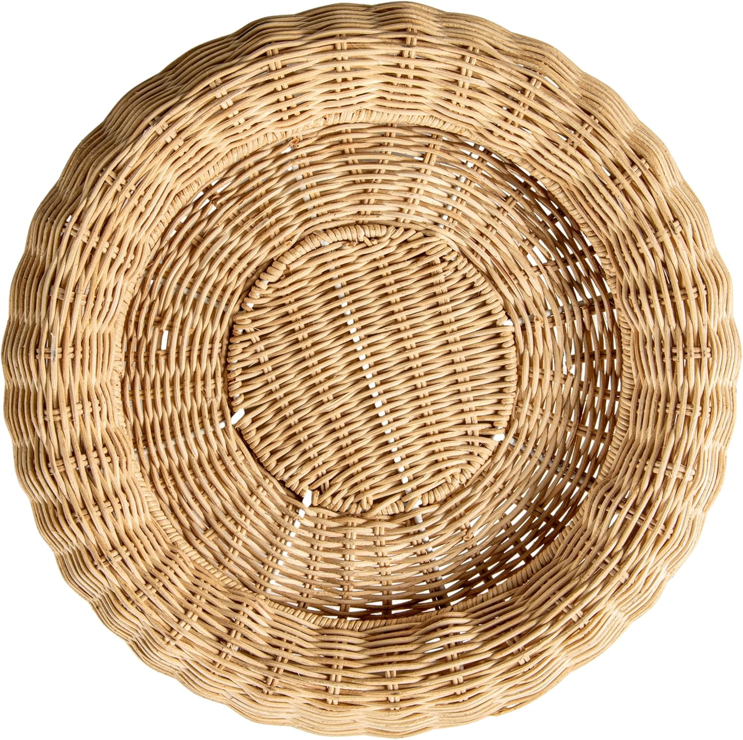 Bloomingville Round Hand-Woven Rattan Pedestal Bowl, Natural