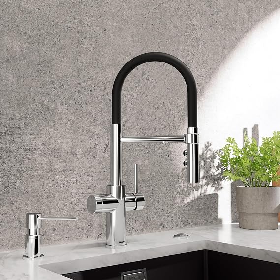 Blanco 442990 CATRIS Flexo Filter Semi-Pro Pull-Down High-Arc Kitchen Faucet 1.5 GPM - Chrome