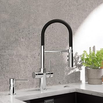 Blanco 442990 CATRIS Flexo Filter Semi-Pro Pull-Down High-Arc Kitchen Faucet 1.5 GPM - Chrome