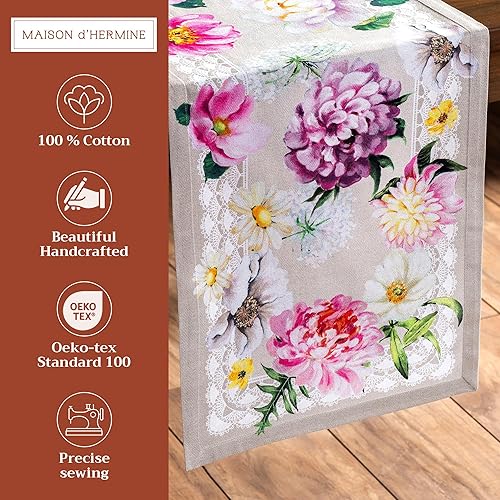 Miniatura 2 de Maison d' Hermine - Camino de mesa 14.50 pulgadas x 108 pulgadas, 100 % de algodón, decorativo, para cocina, fiesta, boda, restaurante y campamento,