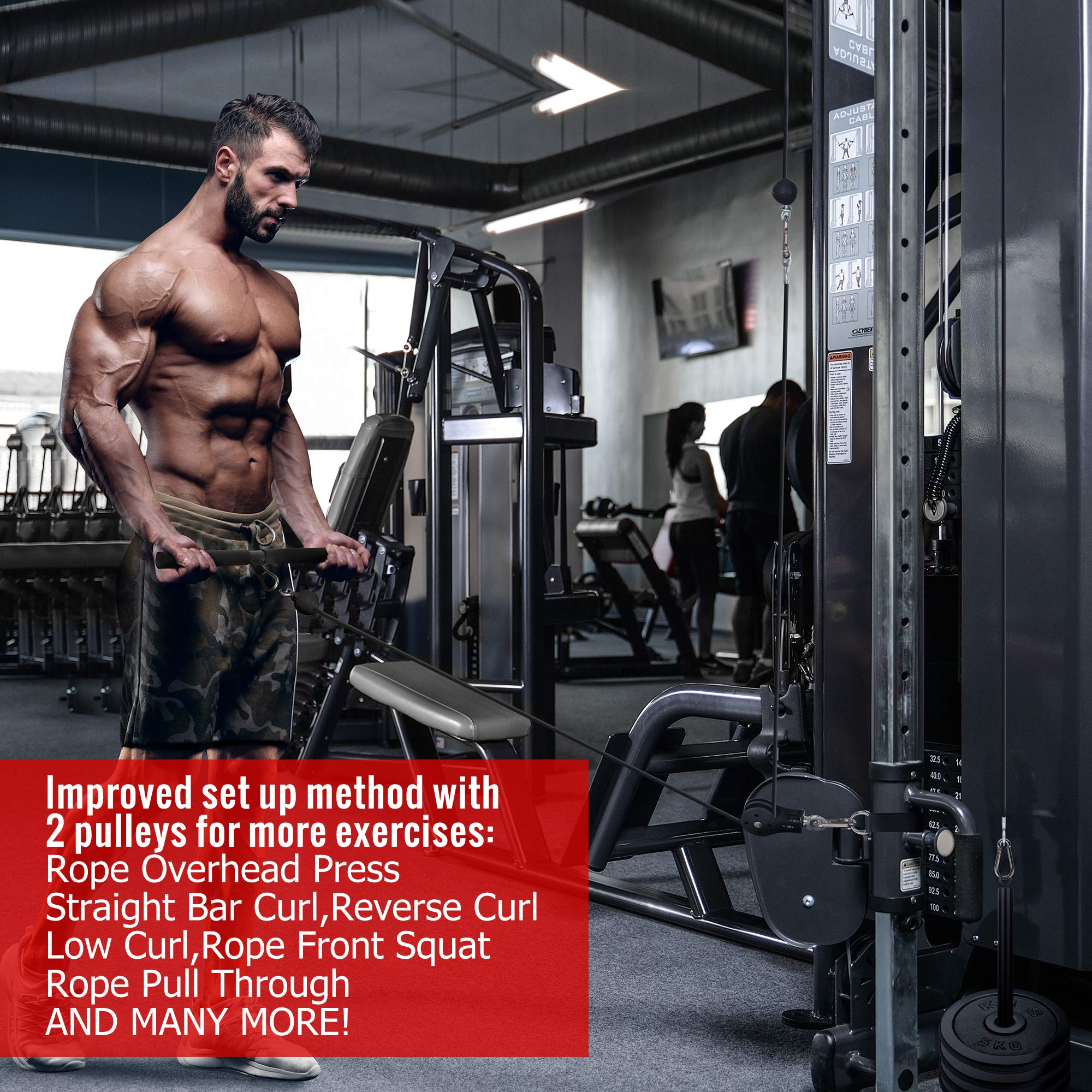 BOXERPOINT Complete Pulley System Gym for Home 2 Pulleys with More