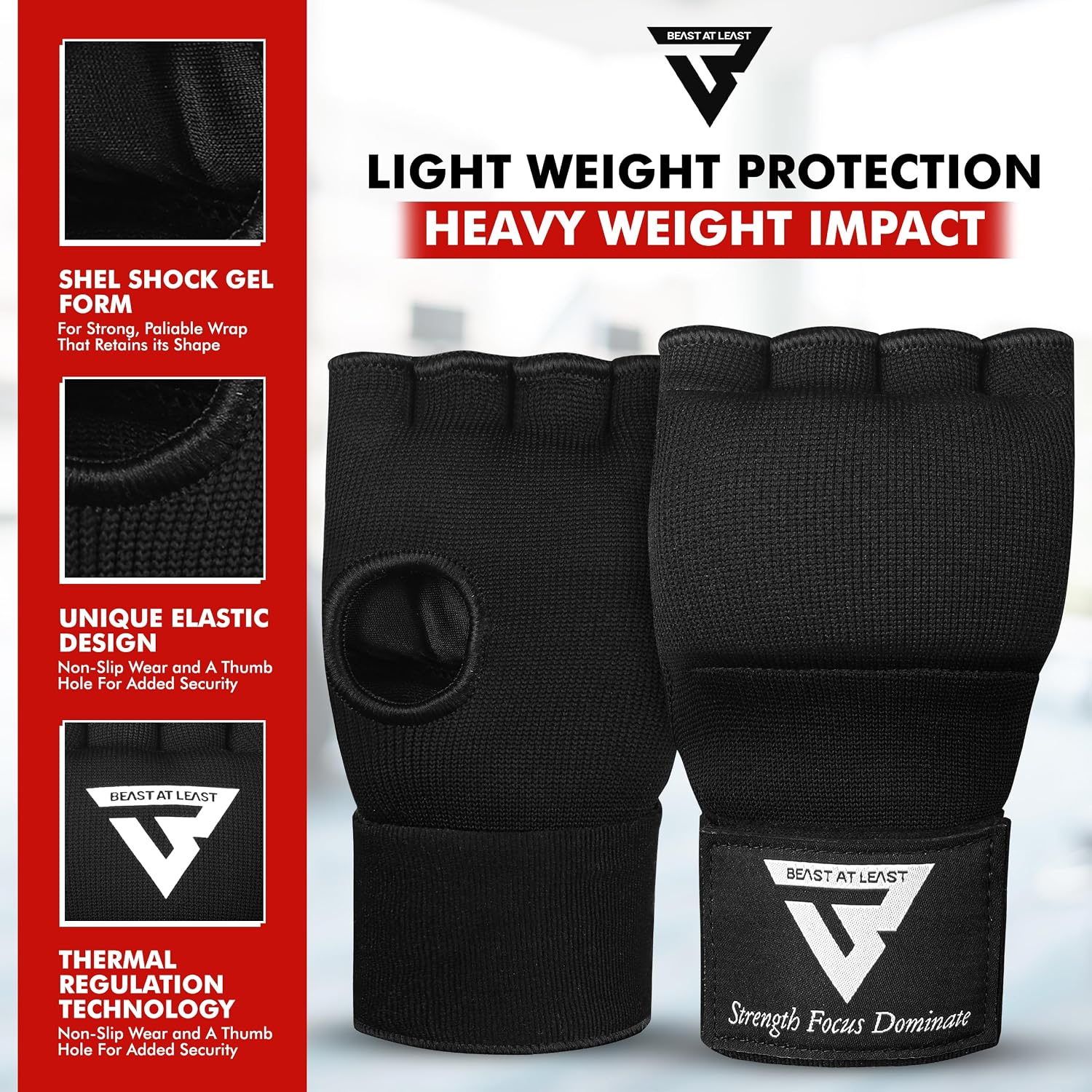 Gel Boxing Hand Wraps Inner Gloves for Men and Women, Quick 76cm Long Wrist Straps, Elasticated Padded Boxing Wraps for Muay Thai, MMA, Kickboxing, Martial Arts
